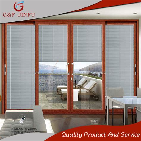 Soundproof Interior Aluminium Glass Sliding Door With Integral Shutters China Panel Door And