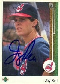 Jay Bell Autographed Baseball Card Cleveland Indians 1989 Upper Deck 489