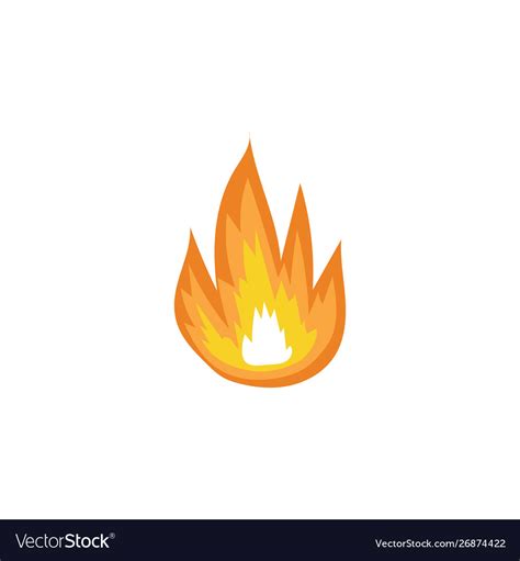 Forest Fire Flames Sign Or Burning Blazes Cartoon Vector Image