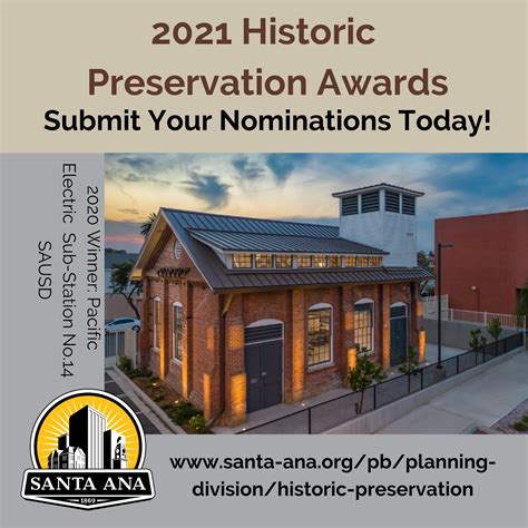 Historic Preservation Award Nominations Are Open City Of Santa Ana