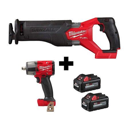 Milwaukee Tool M18 SAWZALL, M18 1/2" MTIW, 2PK M18 6.0 2821-20, 2962-20 ...