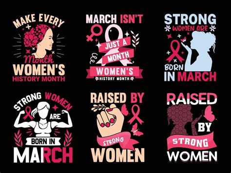 Set Of Womens History Month Designs For T Shirts Posters Crafts Etc All Designs Created