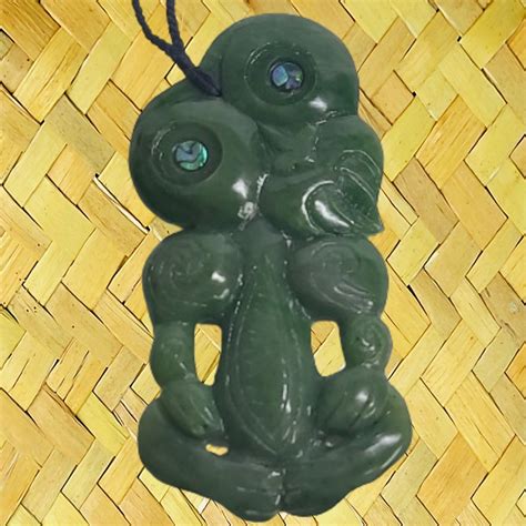 Nz Greenstone Pounamu Hei Tiki Xl 145cm Tware And Engravers