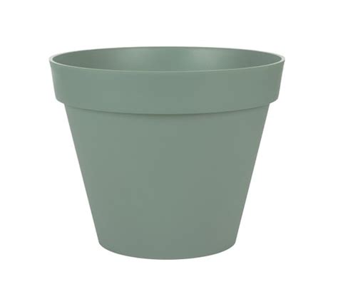 Pot De Fleurs Rond Toscane Ø 40 X H 32 Cm Vert Laurier Pot de