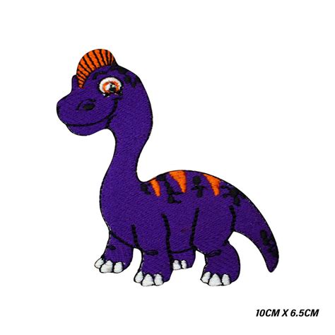 Purple Baby Dinosaur Cartoon Logo Iron On Patch Vinyl Player Badge