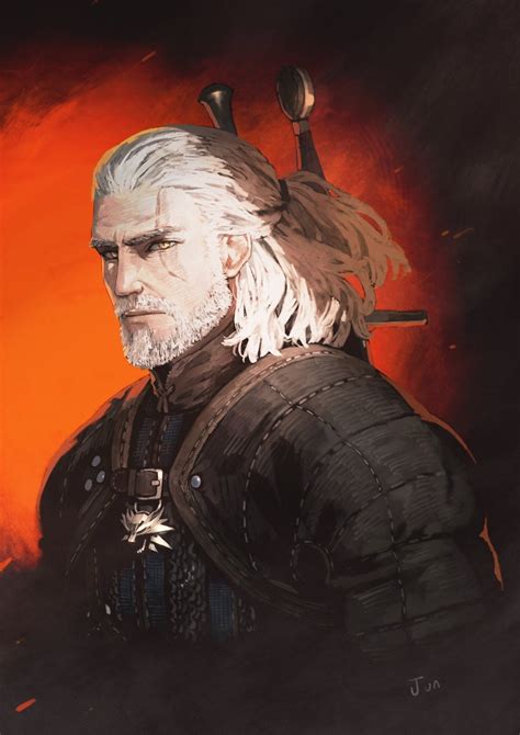 Geralt Of Rivia The Witcher And 1 More Drawn By Junnavigavi Danbooru