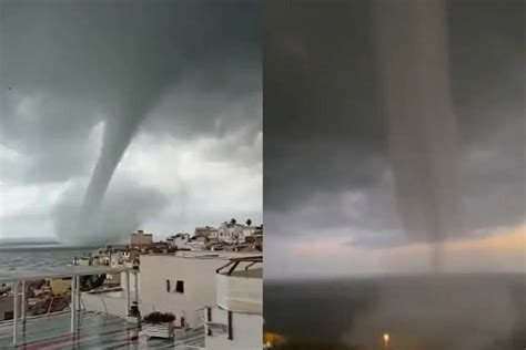 Enorme Tromba Marina Sorprende A Habitantes En La Costa Italiana El