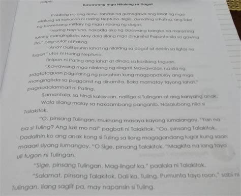 Panuto Basahin Muna Ang Kwento At Sagutin Ang Gabay Na Tanong Sagutin