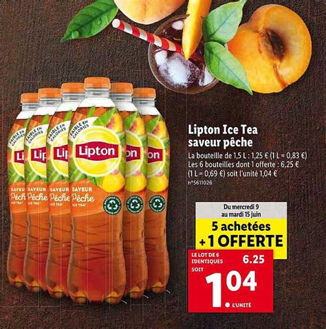 Promo Lipton Ice Tea Saveur P Che Chez Lidl Icatalogue Fr