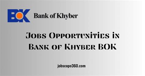 Jobs Opportunities In Bank Of Khyber Bok