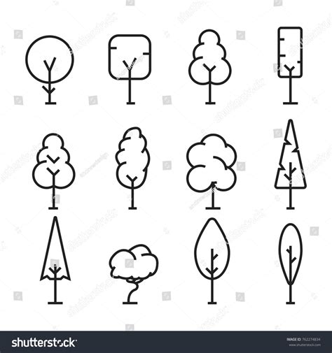 Simple Tree Line Drawing