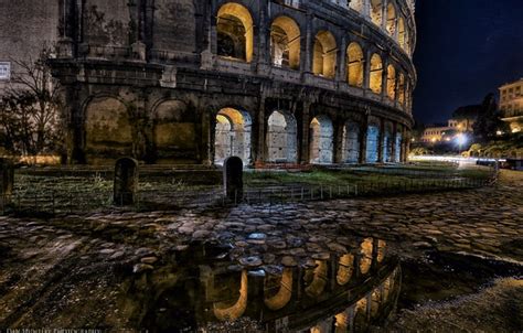 Wallpaper night, lights, Rome, Colosseum, Italy images for desktop ...