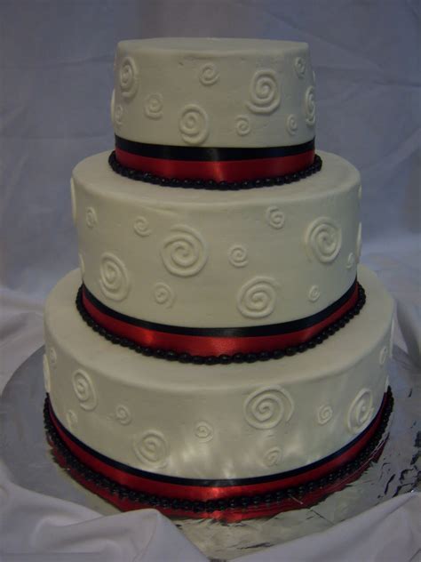 Creative Cakes By Angela: Black and Red Wedding Cake with Swirls