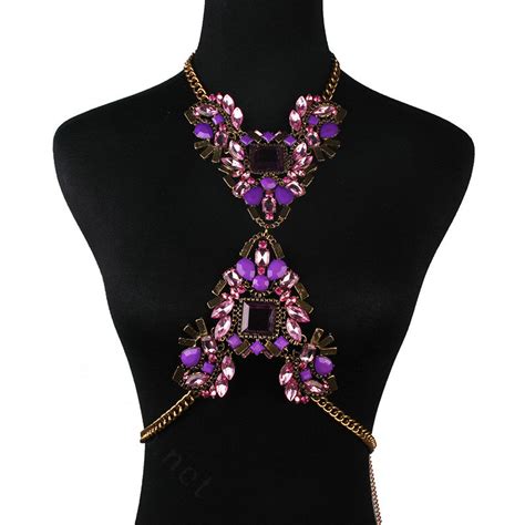 Buy Wholesale Alloy Rhinestone Flower Pendant Gem Necklace Bikini Beach