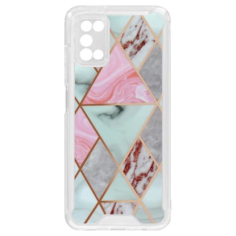 Avizar Coque Marbre Samsung Galaxy A S Hybride Coins Renforc S Rose Et