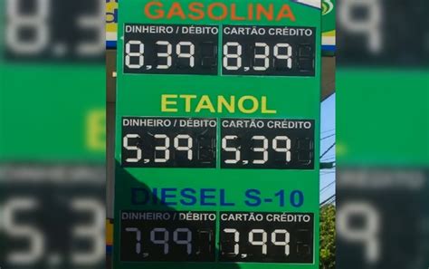 Preço da gasolina nos postos chega a R 8 99 e o do diesel a R 8 63