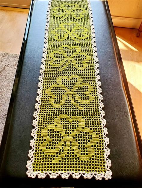 Shamrock Table Runner Handmadebyraine Crochet Table Runner Filet