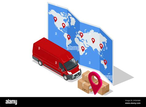 Isometric Logistics And Delivery Concept Worldwide Shipping Delivery Home And Office City