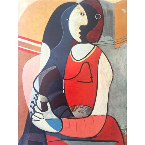 Pablo Picasso Vintage 1955 Authentic Modernist Lithograph Print Seated Woman 1927 Chairish