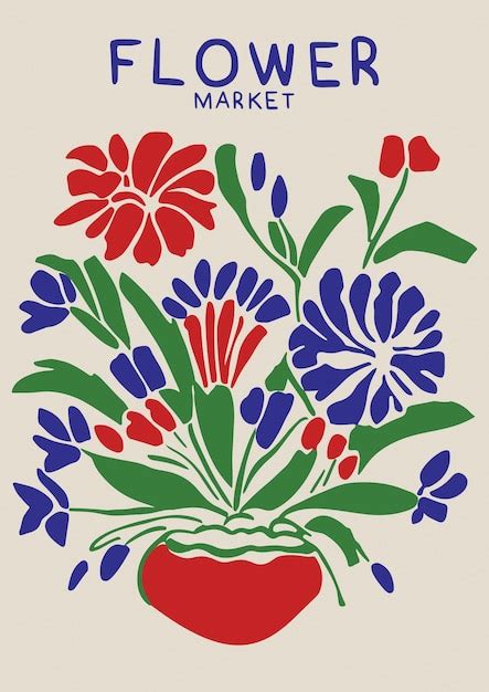 Flower Market Poster Print Retro Floral Poster Vintage Nico