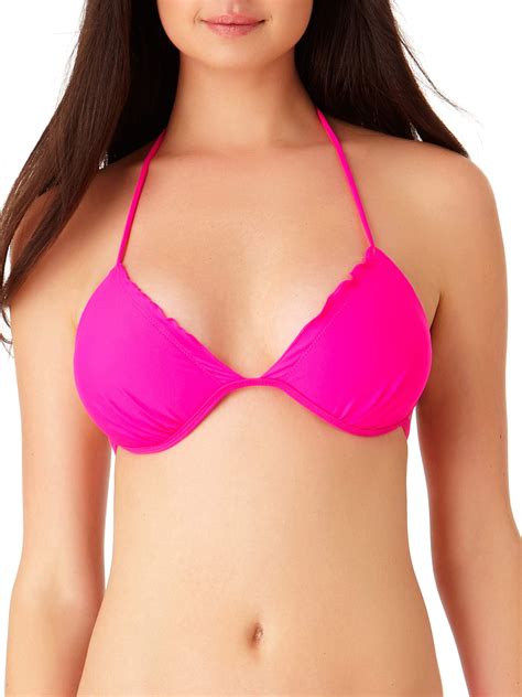 No Boundaries No Boundaries Juniors Lettuce Edge Triangle Bikini Swim Top Walmart