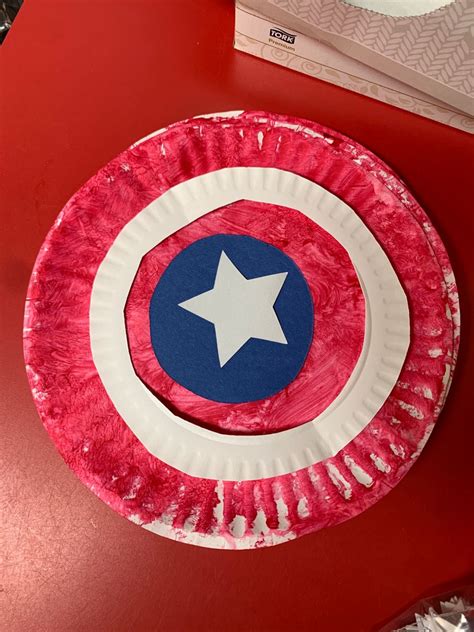 Captain Americas Shield Paper Plate Prek Crafts Crafts Captain America