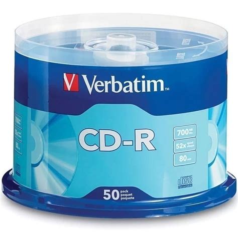 Torre Cd R Verbatim Virgen 700 Mb 52x 80 Min 50 Pack 25900 En