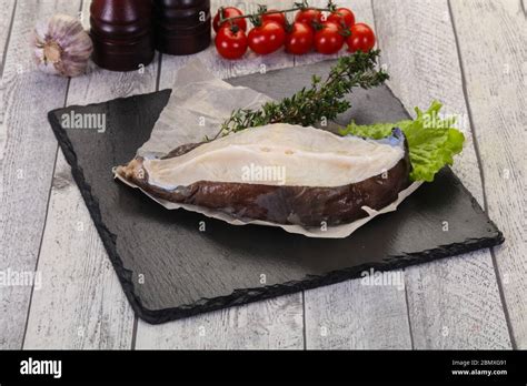 Raw Wolffish Steak Ready For Cooking Stock Photo Alamy