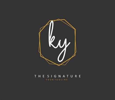 Ky Initial Letter Handwriting And Signature Logo A Concept Handwriting