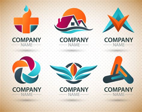 Logo design elements with various shapes illustration Vectors graphic ...