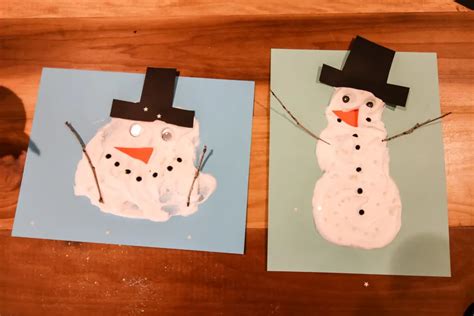 Puffy Paint Melting Snowman Craft for kids - Celebrating with kids