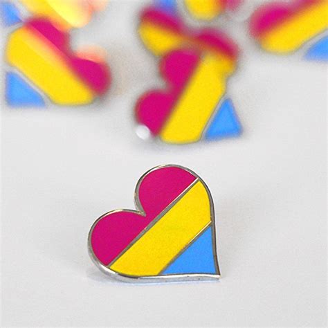 Compoco Pansexual Pin Pride Lgbtq Gay Heart Flag An Enamel Lapel Pin