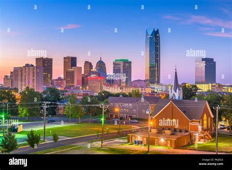 Oklahoma City, Oklahoma, USA downtown skyline at twilight Stock Photo ...