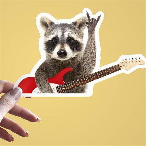 Raccoon With Guitar Etsy