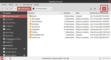 Ver Carpetas Y Archivos En Vista De Detalles En Linux Mint