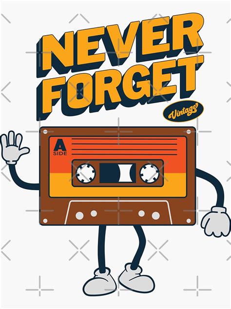 Never Forget Floppy Disk Vhs Tape Cassette Tape Sticker For Sale By 2ribu Redbubble