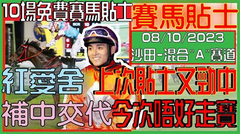 【賽馬貼士提供】2023年10月8日 沙田 上次貼士又勁中 今次唔好走寶 紅愛舍 志補中交代 賽馬貼士 賽馬 賽馬投注