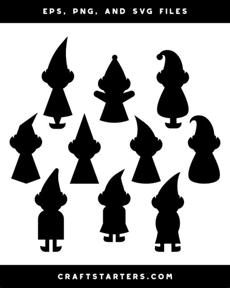 Simple Christmas Elf Silhouette Clip Art