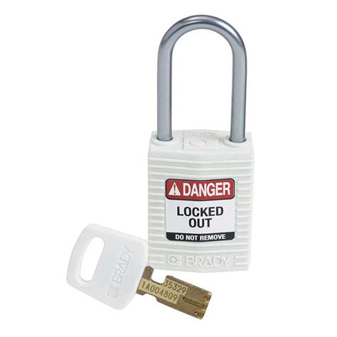 SafeKey Compact Nylon Padlock Keyed Different White 1 5 Aluminum