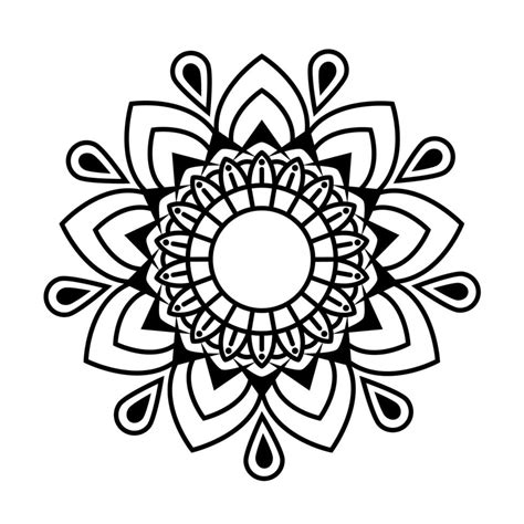 Circular Flower Mandala Pattern For Henna Mehndi Tattoo Decoration