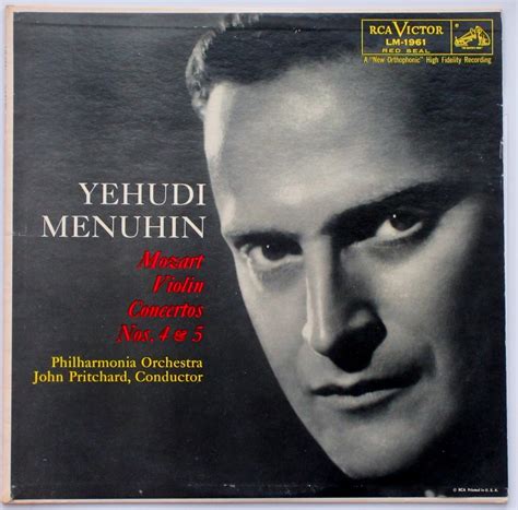 Yehudi Menuhin Mozart Philharmonia Orchestra John Pritchard Yehudi