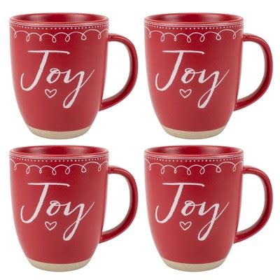 Elanze Designs Joy Raw Clay Bottom Red 16 Ounce Ceramic Christmas ...