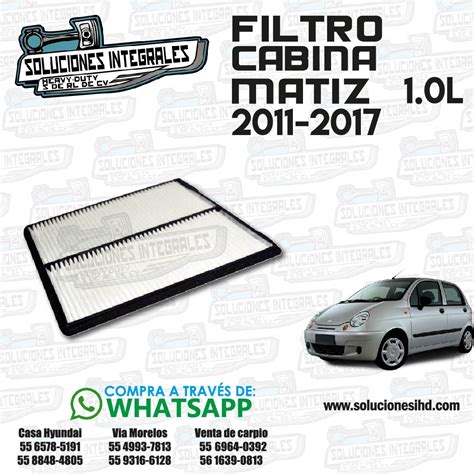 FILTRO CABINA MATIZ 1 0L 11 17 Soluciones IHD