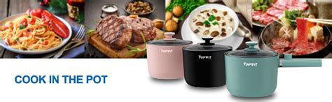 Topwit Hot Pot Electric With Steamer 1 5l Ramen Cooker Non Stick