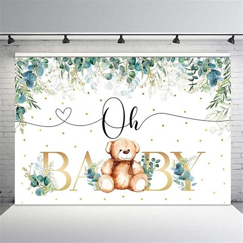 Buy Mehofond X Ft Oh Baby Bear Boy Baby Shower Background Green And