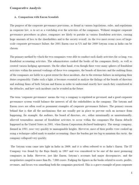 Comparative Analysis | PDF | Enron | Gross Margin 