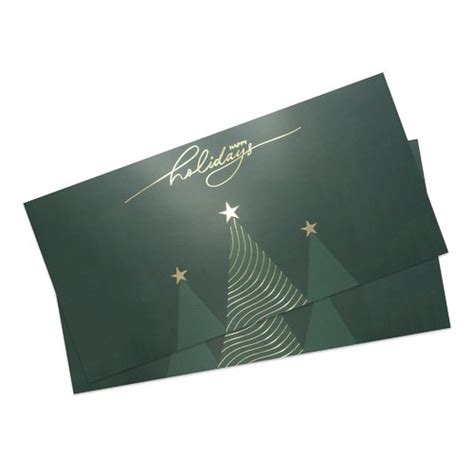 Folded Christmas Cards With Spot Hot Foil Stamping Dl Landscape Long