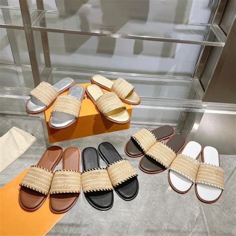 2024 New Straw Weave Slipper Sandal Platform Raffias Slippers Designer