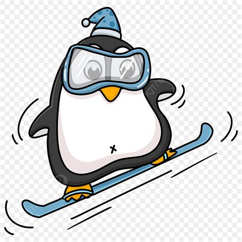 Penguin Skiing Clipart Transparent Background Penguin Clipart Cartoon