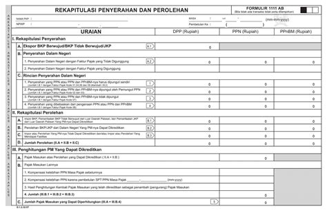 Form Spt Masa Ppn Excel Terbaru Formulir Spt Masa Ppn